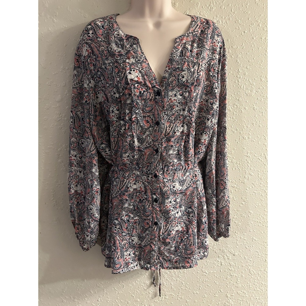 2X (20W-22W) Terra & Sky Back Tie Top #357*10